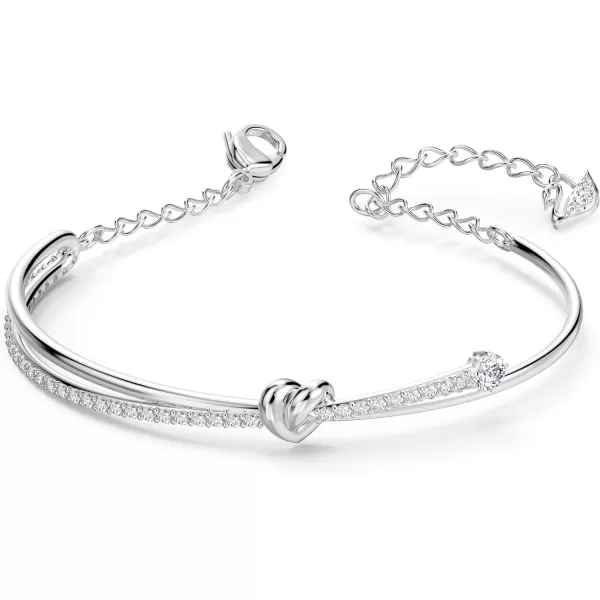 SWAROVSKI Womens Lifelong Heart Crystal Jewelry Collection Rhodium Tone FinishBangle Bracelet