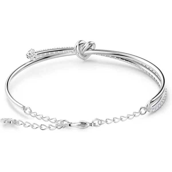 SWAROVSKI Womens Lifelong Heart Crystal Jewelry Collection Rhodium Tone FinishBangle Bracelet