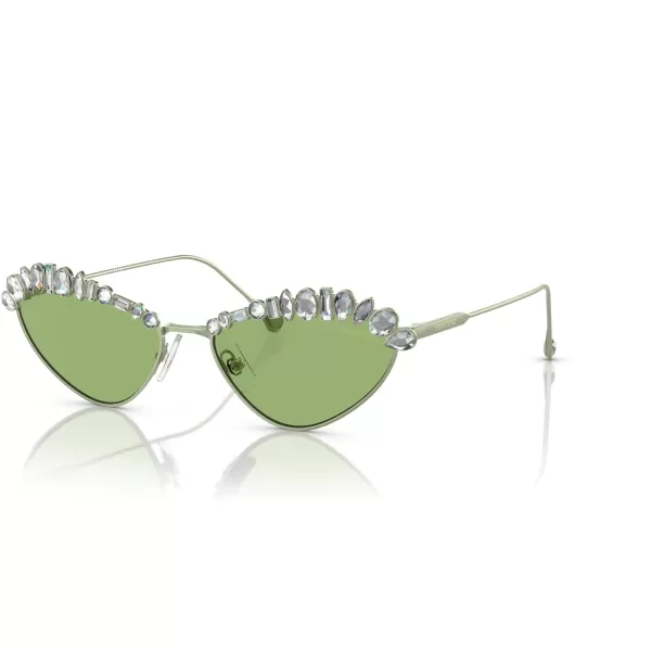 SWAROVSKI Womens Sk7009 Oval SunglassesMatte GreenDark Green