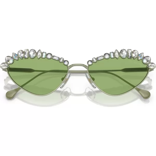 SWAROVSKI Womens Sk7009 Oval SunglassesMatte GreenDark Green