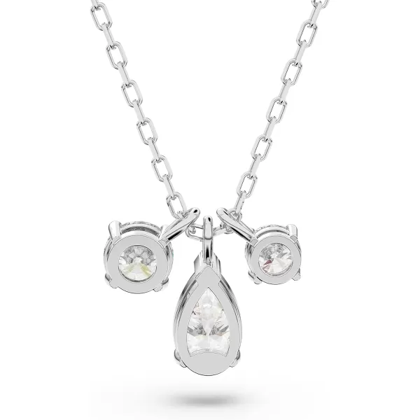 Swarovski Attract Pear Jewelry Collection Rhodium Finish Clear CrystalsPendant Necklace