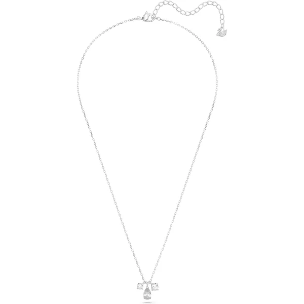 Swarovski Attract Pear Jewelry Collection Rhodium Finish Clear CrystalsPendant Necklace