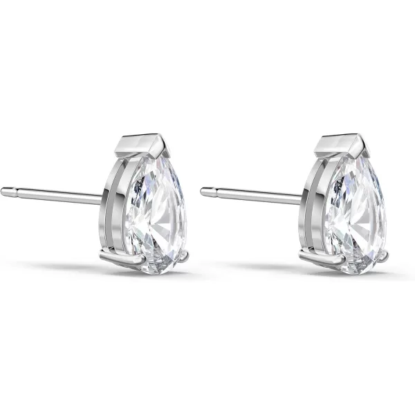 Swarovski Attract Pear Jewelry Collection Rhodium Finish Clear CrystalsStud Pierced Earrings