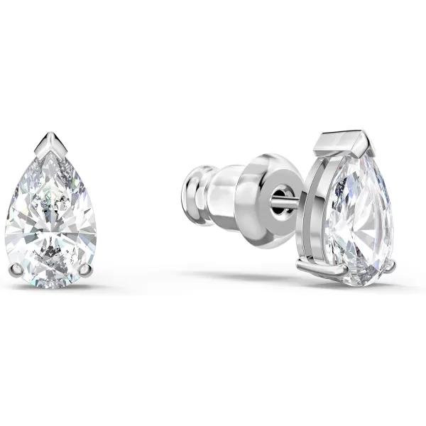 Swarovski Attract Pear Jewelry Collection Rhodium Finish Clear CrystalsStud Pierced Earrings