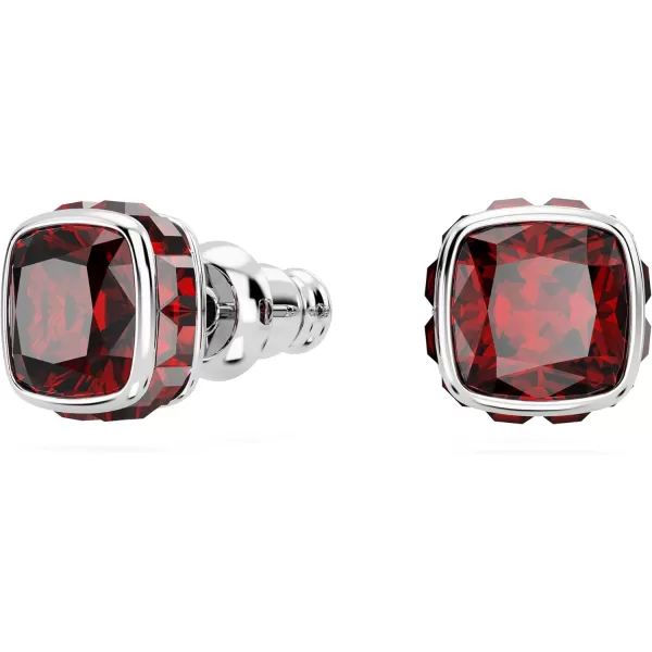 Swarovski Birthstone stud earrings Square cut January Red Rhodium FinishedSwarovski Birthstone stud earrings Square cut January Red Rhodium Finished