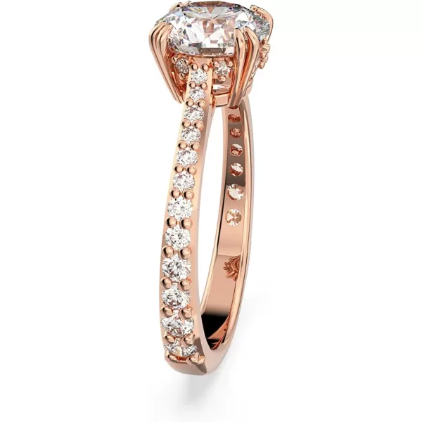 Swarovski Constella Cocktail Ring Jewelry Collection Princess Cut Clear CrystalsRose Gold Tone Finish US 5EU 50