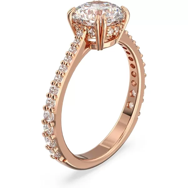 Swarovski Constella Cocktail Ring Jewelry Collection Princess Cut Clear CrystalsRose Gold Tone Finish US 5EU 50