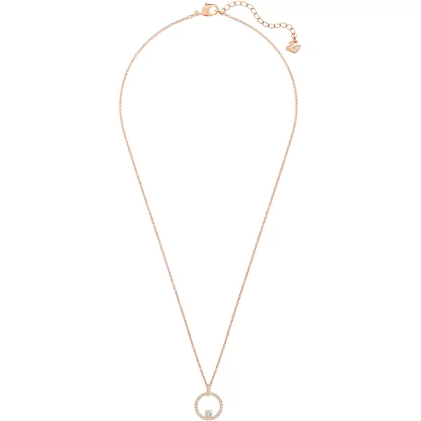 Swarovski Creativity Circle Necklace Earrings and Bracelet Jewelry Collection Clear CrystalsNecklace  Rose Gold Tone