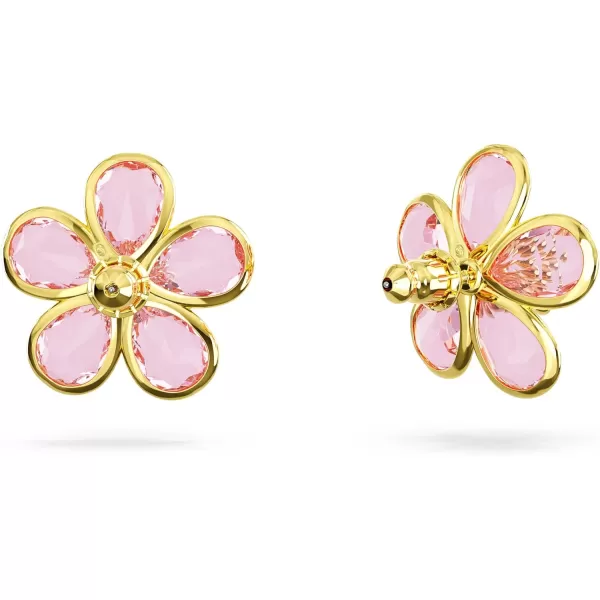 Swarovski Florere Pierced Stud Earrings with Yellow Crystals in Flower Motif on GoldTone Finish Part of the Swarovski Florere CollectionPink Flower Earrings