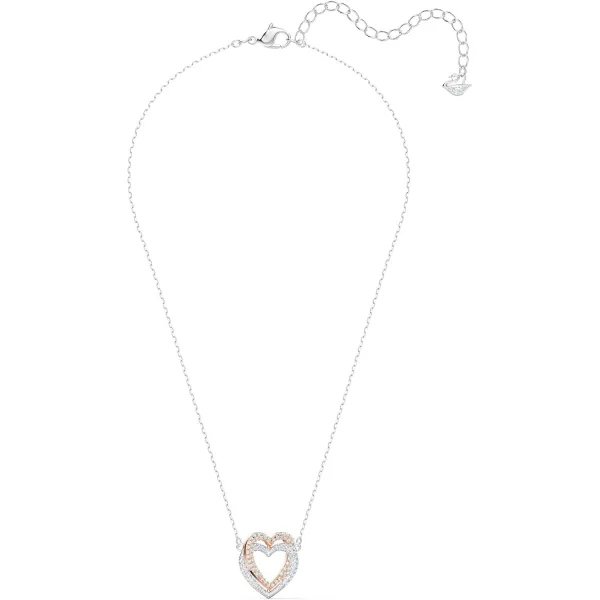 Swarovski Infinity Heart Jewelry Collection Necklaces and Bracelets Rose Gold amp Rhodium Tone Finish Clear CrystalsNecklace