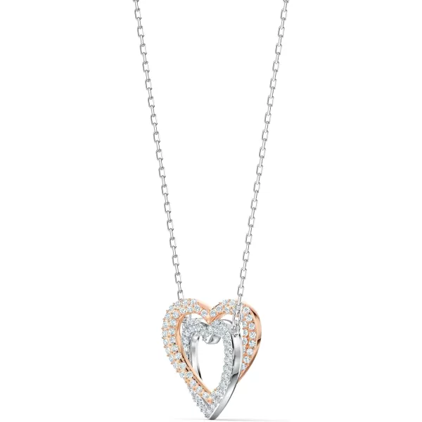 Swarovski Infinity Heart Jewelry Collection Necklaces and Bracelets Rose Gold amp Rhodium Tone Finish Clear CrystalsNecklace