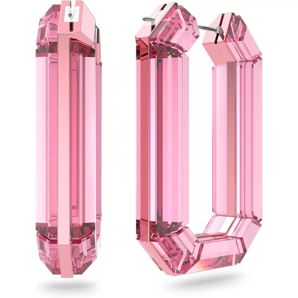 Swarovski Lucent Crystal Earring Jewelry CollectionPink Rectangular Hoop Earring