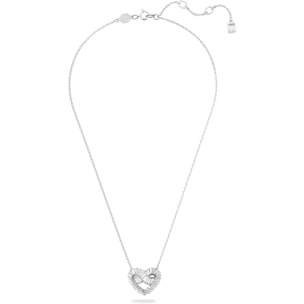 Swarovski Matrix Crystal Jewelry Collection with Heart Symbols and Rhodium Finished MetalHeart Pendant Necklace