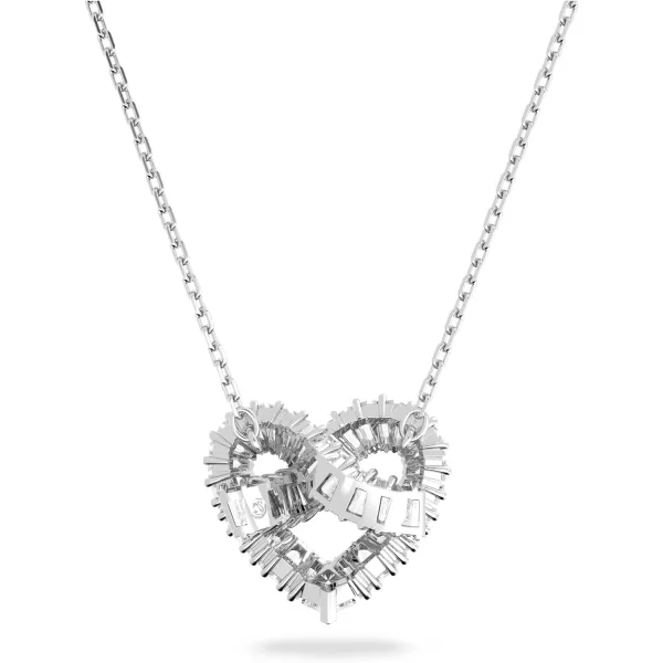 Swarovski Matrix Crystal Jewelry Collection with Heart Symbols and Rhodium Finished MetalHeart Pendant Necklace