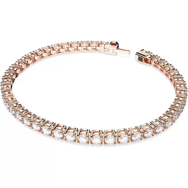 Swarovski Matrix Tennis Bracelet Collection Pink Crystals Blue Crystals Clear Crystals Round Cut Rhodium Finish Gold Tone Finish Rose Gold Tone FinishRose Gold Tone Small