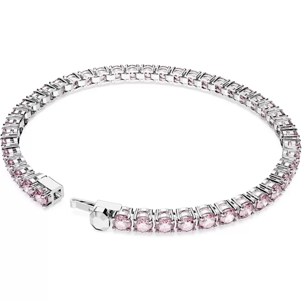 Swarovski Matrix Tennis Bracelet Collection Pink Crystals Blue Crystals Clear Crystals Round Cut Rhodium Finish Gold Tone Finish Rose Gold Tone FinishPink Small