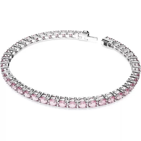 Swarovski Matrix Tennis Bracelet Collection Pink Crystals Blue Crystals Clear Crystals Round Cut Rhodium Finish Gold Tone Finish Rose Gold Tone FinishPink Small