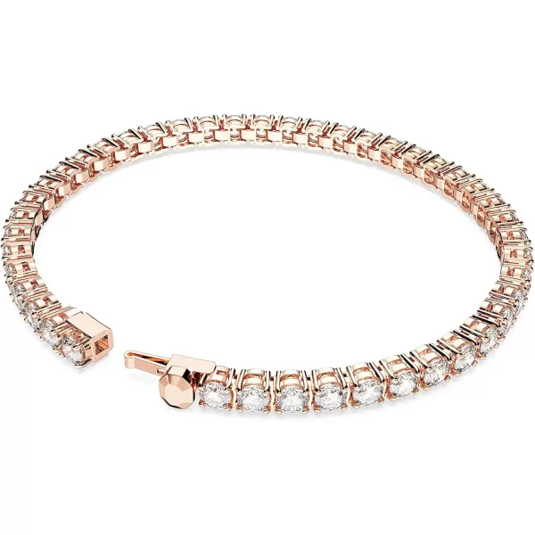 Swarovski Matrix Tennis Bracelet Collection Pink Crystals Blue Crystals Clear Crystals Round Cut Rhodium Finish Gold Tone Finish Rose Gold Tone FinishRose Gold Tone Small