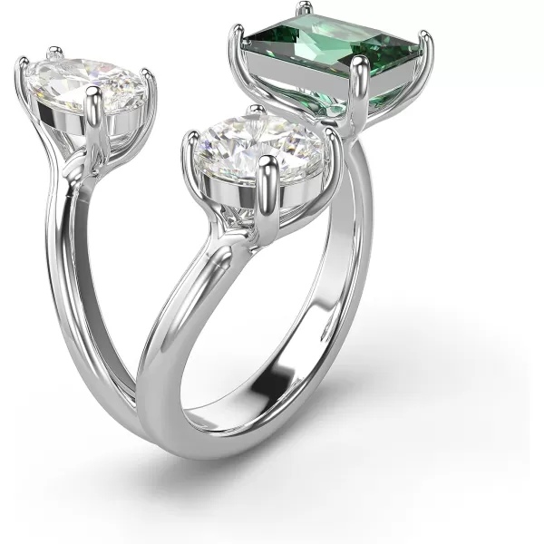 Swarovski Mesmera Open Ring Green and Clear MixedCut Stones in a SilverTone Finish Part of the Mesmera Collection5