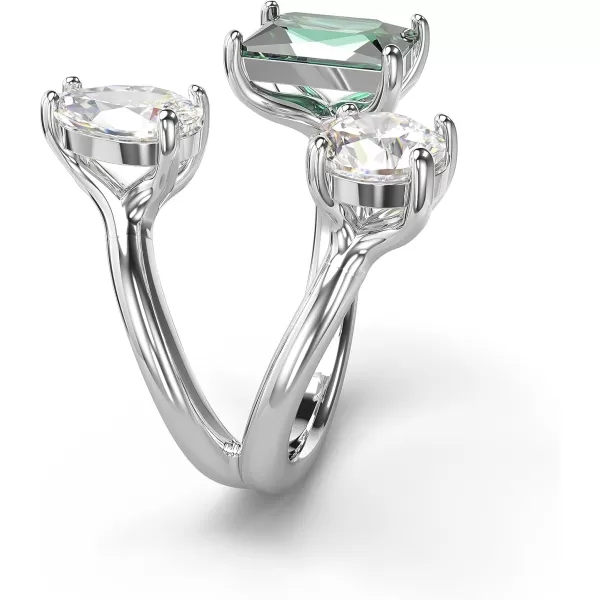 Swarovski Mesmera Open Ring Green and Clear MixedCut Stones in a SilverTone Finish Part of the Mesmera Collection5