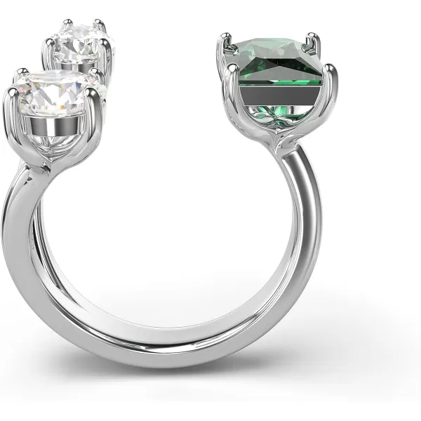 Swarovski Mesmera Open Ring Green and Clear MixedCut Stones in a SilverTone Finish Part of the Mesmera Collection5