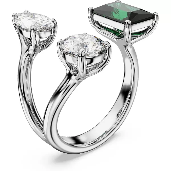 Swarovski Mesmera Open Ring Green and Clear MixedCut Stones in a SilverTone Finish Part of the Mesmera Collection7