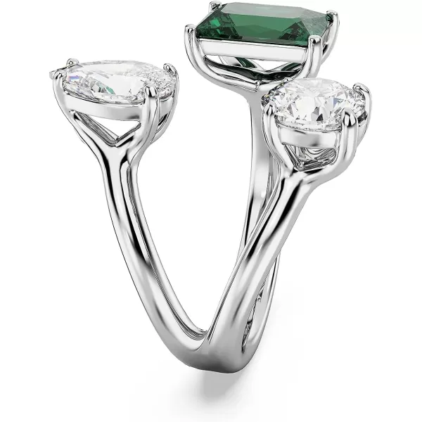 Swarovski Mesmera Open Ring Green and Clear MixedCut Stones in a SilverTone Finish Part of the Mesmera Collection7