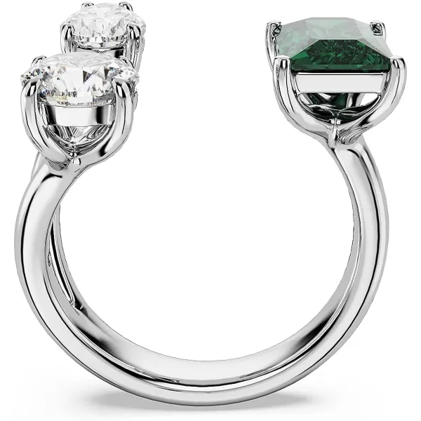 Swarovski Mesmera Open Ring Green and Clear MixedCut Stones in a SilverTone Finish Part of the Mesmera Collection7