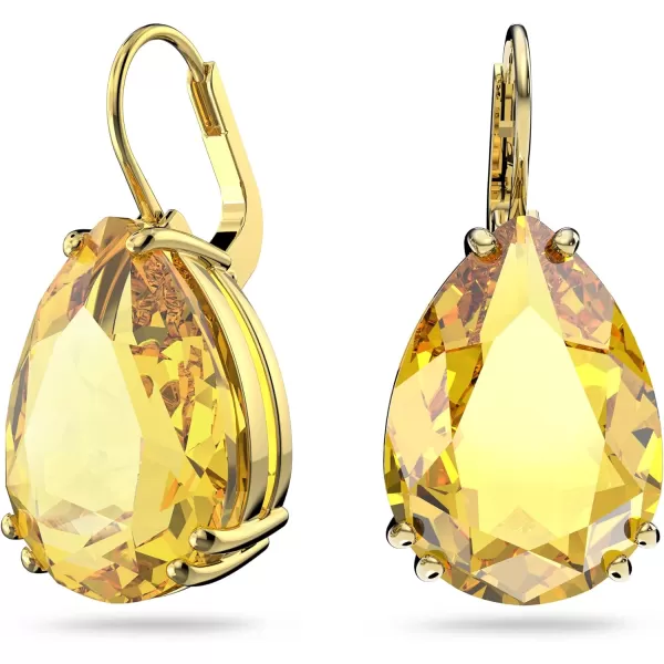 Swarovski Millenia Crystal Jewelry Earring Collection Blue Crystals Pink Crystals Yellow Crystals Clear Crystals Rhodium FinishPear Cut Earrings  Yellow Crystals