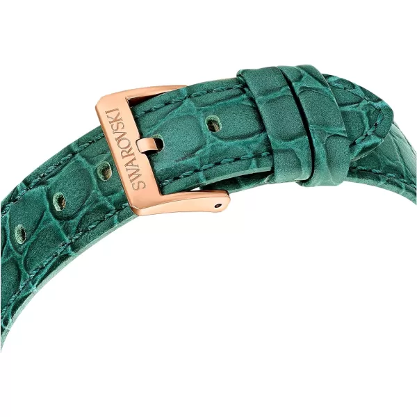 Swarovski Octea Chrono Watch Swiss Made Leather Strap Green Rose GoldTone FinishSwarovski Octea Chrono Watch Swiss Made Leather Strap Green Rose GoldTone Finish