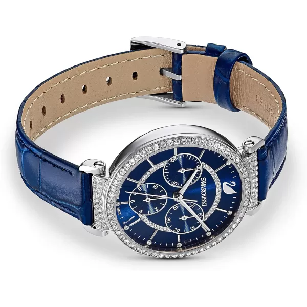 Swarovski Passage Chrono Crystal Watch Collection Leather StrapBlue