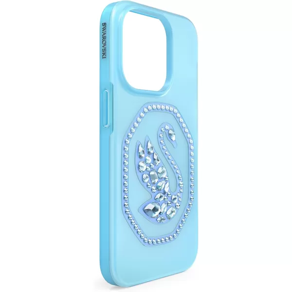 Swarovski Signum Smartphone Case for iPhone 13 Pink with Swarovski Swan Motif and Pink Swarovski Crystals Part of the Swarovski Signum CollectioniPhone 14 Pro Blue