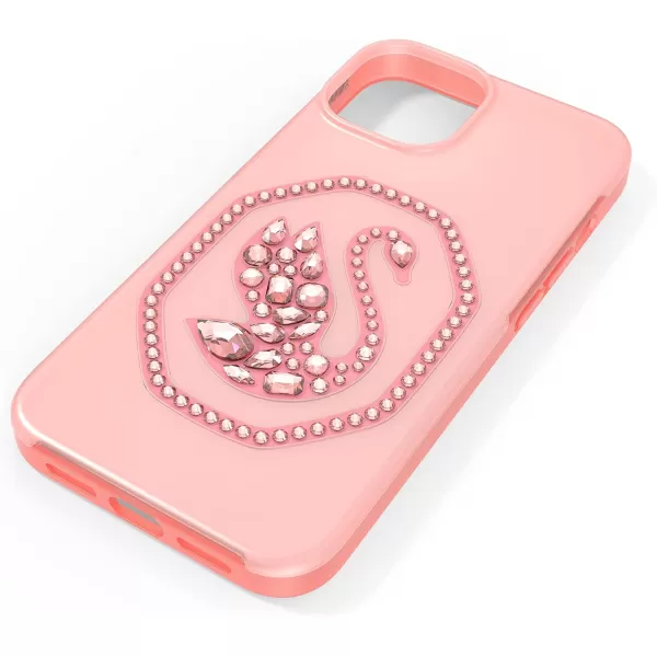 Swarovski Signum Smartphone Case for iPhone 13 Pink with Swarovski Swan Motif and Pink Swarovski Crystals Part of the Swarovski Signum CollectioniPhone 14 Pink