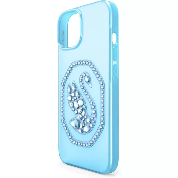 Swarovski Signum Smartphone Case for iPhone 13 Pink with Swarovski Swan Motif and Pink Swarovski Crystals Part of the Swarovski Signum CollectioniPhone 14 Blue