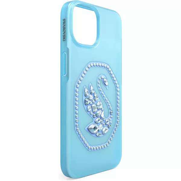 Swarovski Signum Smartphone Case for iPhone 13 Pink with Swarovski Swan Motif and Pink Swarovski Crystals Part of the Swarovski Signum CollectioniPhone 14 Blue