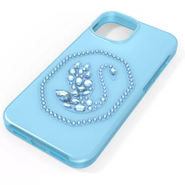 Swarovski Signum Smartphone Case for iPhone 13 Pink with Swarovski Swan Motif and Pink Swarovski Crystals Part of the Swarovski Signum CollectioniPhone 14 Blue