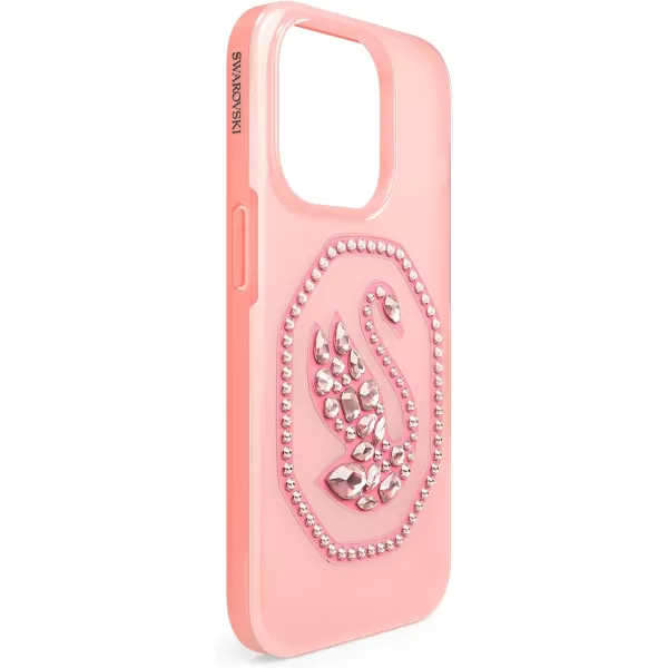 Swarovski Signum Smartphone Case for iPhone 13 Pink with Swarovski Swan Motif and Pink Swarovski Crystals Part of the Swarovski Signum CollectioniPhone 14 Pro Pink