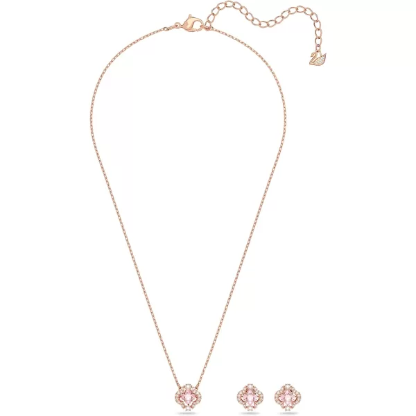 Swarovski Sparking Dance Crystal Necklace and Earring Set Jewelry CollectionPink Jewelry Set