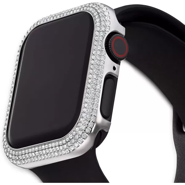 Swarovski Sparkling Case Compatible with Apple Watch Silver Tone 41 mm40 mm Silver