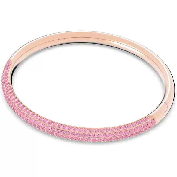 Swarovski Stone Bangle Bracelet Collection Clear Crystals Pink CrystalsRose Gold Tone Finish Medium