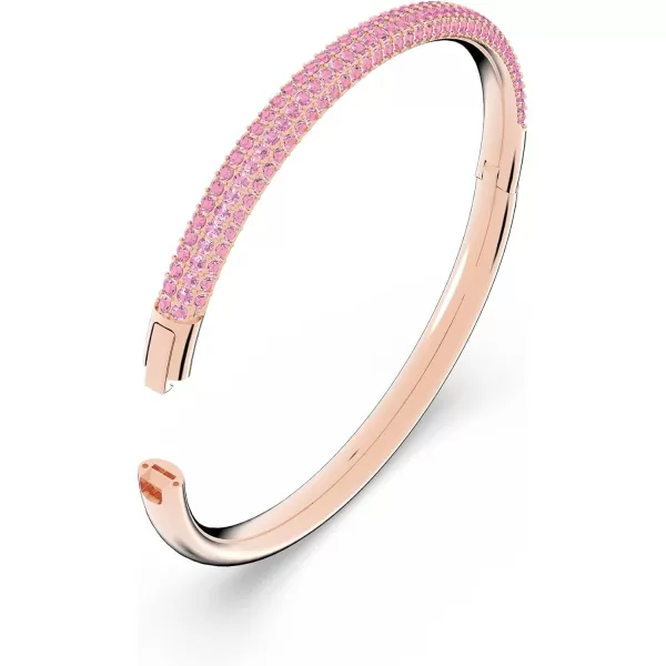 Swarovski Stone Bangle Bracelet Collection Clear Crystals Pink CrystalsRose Gold Tone Finish Medium