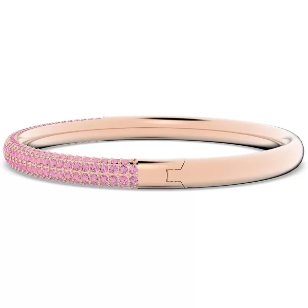 Swarovski Stone Bangle Bracelet Collection Clear Crystals Pink CrystalsRose Gold Tone Finish Medium