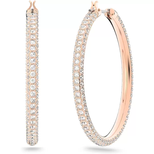 Swarovski Stone Crystal Earrings and Necklace Jewelry CollectionHoop Earrings  Rose Gold Tone