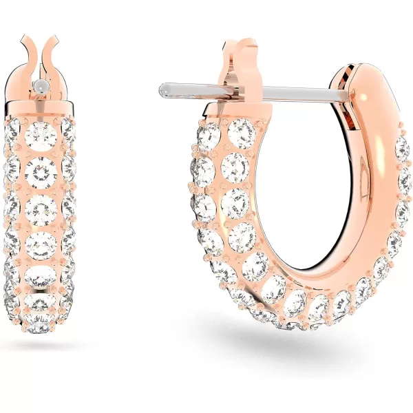 Swarovski Stone Crystal Pierced Hoop Earring Jewelry CollectionRose Gold Tone Finish