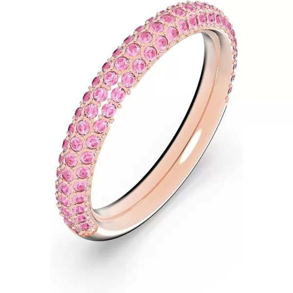 Swarovski Stone Ring Jewelry Collection Pink Crystals Rose Gold Tone FinishUS 5EU 50