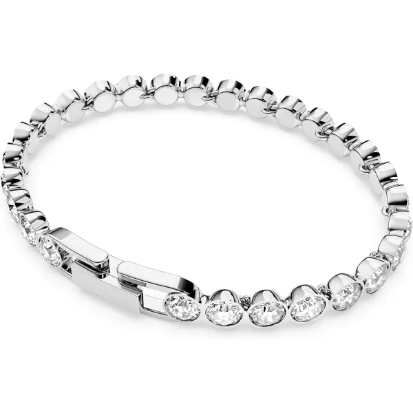 Swarovski Tennis Bracelet and Earring Jewelry Collection Rhodium Finish Clear CrystalsTennis Bracelet