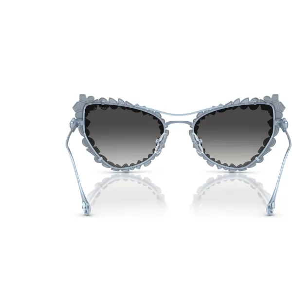 Swarovski Womens Sk 7011 with Crystal Clipon Butterfly SunglassesLight Blue MatteGrey Gradient