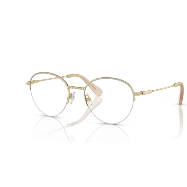 Swarovski Womens Sk1004 Round Prescription Eyewear FramesPale GoldDemo Lens