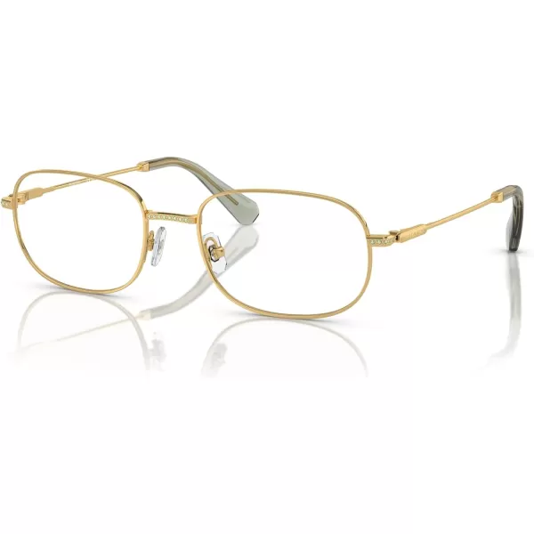 Swarovski Womens Sk1005 Rectangular Prescription Eyewear FramesGoldDemo Lens