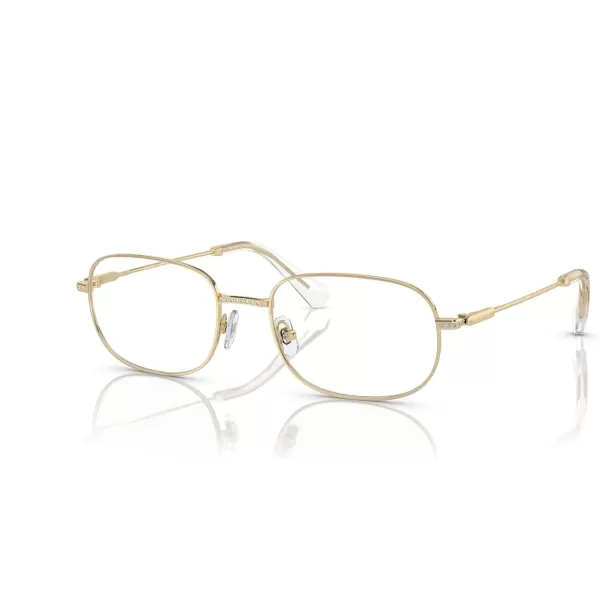 Swarovski Womens Sk1005 Rectangular Prescription Eyewear FramesPale GoldDemo Lens